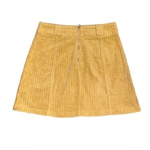 Sadie & SageThick Corduroy Zip Front Mini Skirt In Mustard Yellow. NEW!
